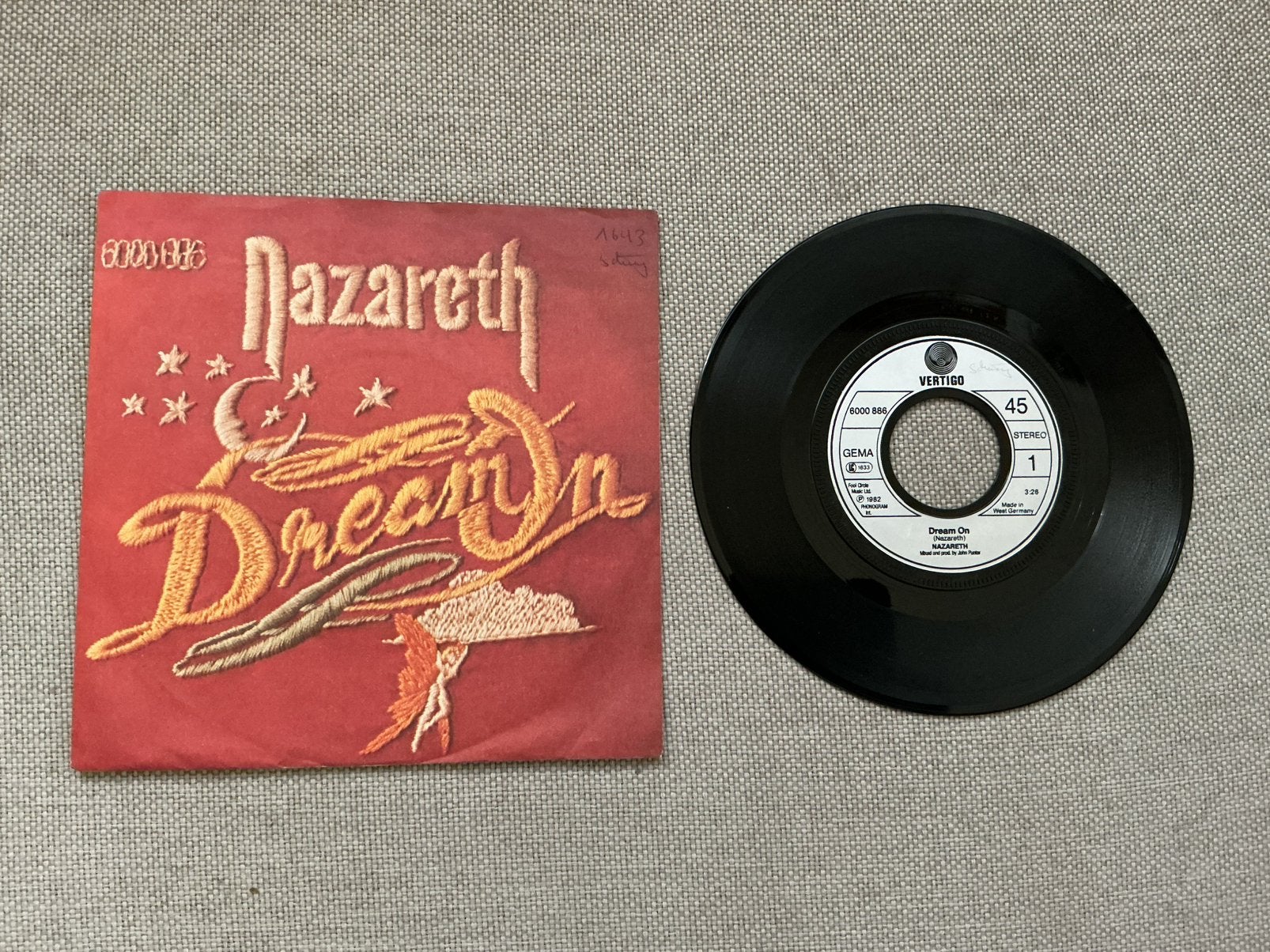 Nazareth single vinyl. Dream on., Ophalen of Verzenden, Gebruikt, Overige formaten, Poprock