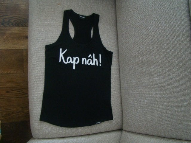 Tanktop met voorop Kap Nâh! / maat L / van Rustaagh / NIEUW, Kleding | Dames, Maat 42/44 (L), Nieuw, Ophalen of Verzenden, Zonder mouw