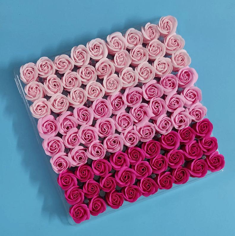 81 Rozen Zeepjes In Doos / Bloemen Zeep Roos Cadeau, Verzenden, Nieuw, Overige typen