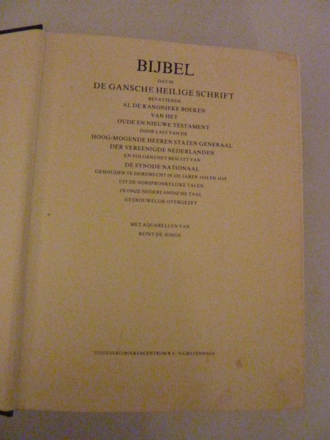 Bijbel met aquarellen van Reint de Jonge, Verzenden, Gelezen