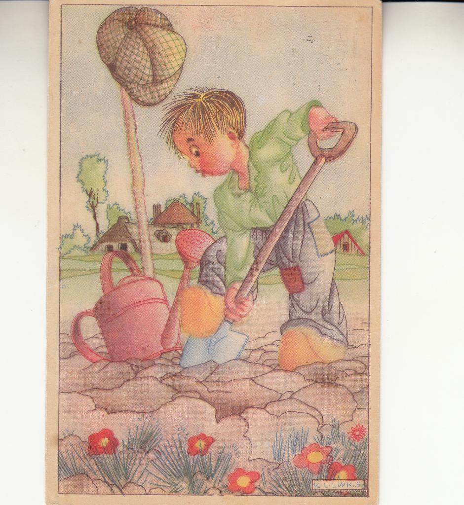 Karel Links   ,   1958                       =0025=, Verzamelen, Ansichtkaarten | Themakaarten, Ophalen of Verzenden, 1940 tot 1960