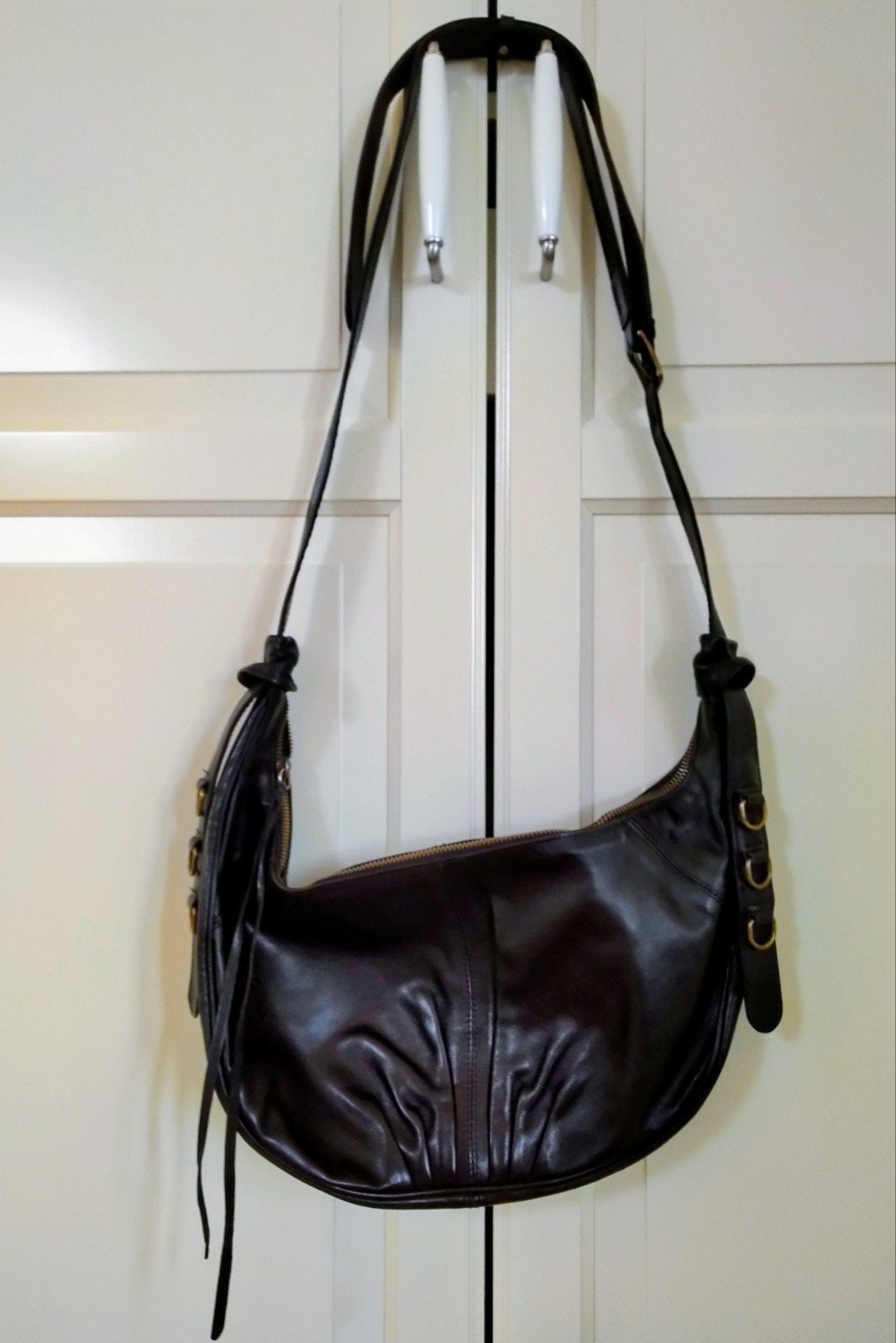 Vintage Zadig & Voltaire moonbag, Overige merken, Gebruikt, Zwart, Ophalen of Verzenden