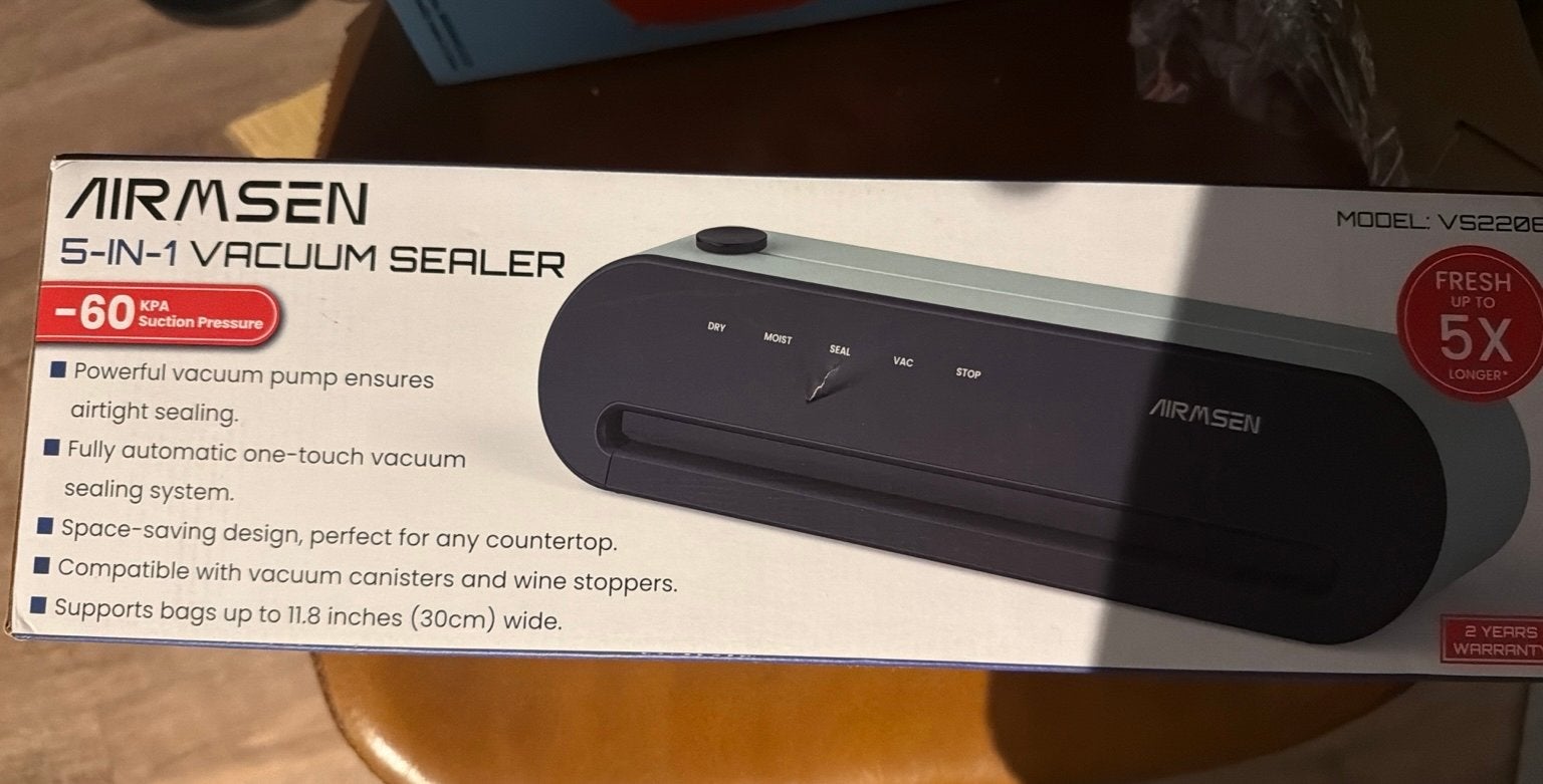 AIRMSEN Vacumeermachine/Vacuum Sealer- Nieuw en Ongebruikt, Ophalen of Verzenden, Nieuw