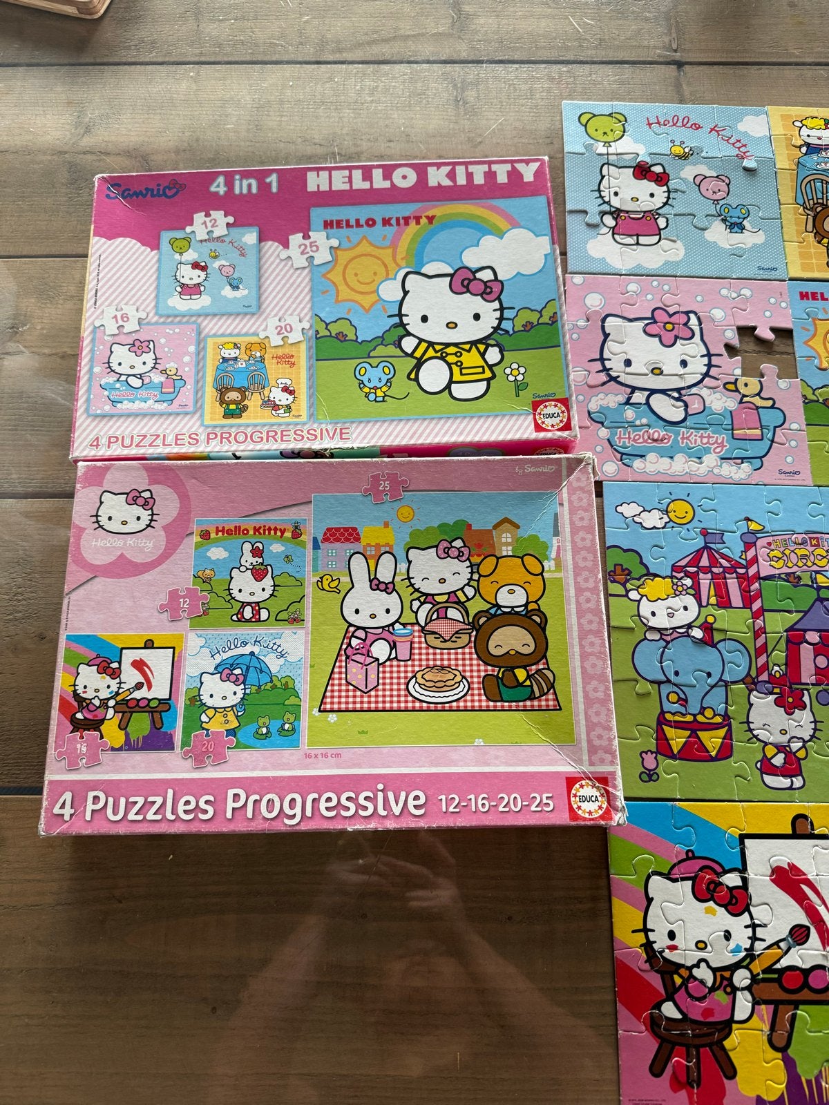 Hello Kitty Puzzels 4 in 1 - Progressive Puzzels, Ophalen of Verzenden, 10 tot 50 stukjes, Gebruikt, 2 tot 4 jaar