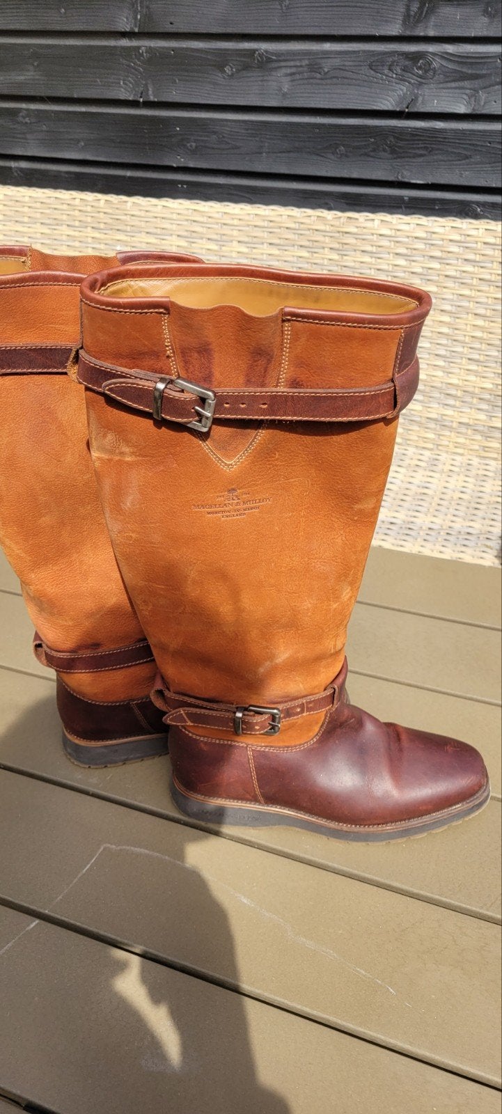 Magellan & Mulloy Leren Laarzen - Maat 38, Kleding | Dames, Schoenen, Zo goed als nieuw, Hoge laarzen, Bruin, Ophalen of Verzenden