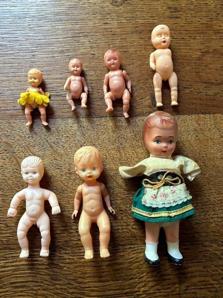 Vintage antieke poppetjes poppenhuis pop poppetje, Ophalen of Verzenden, Gebruikt, Pop