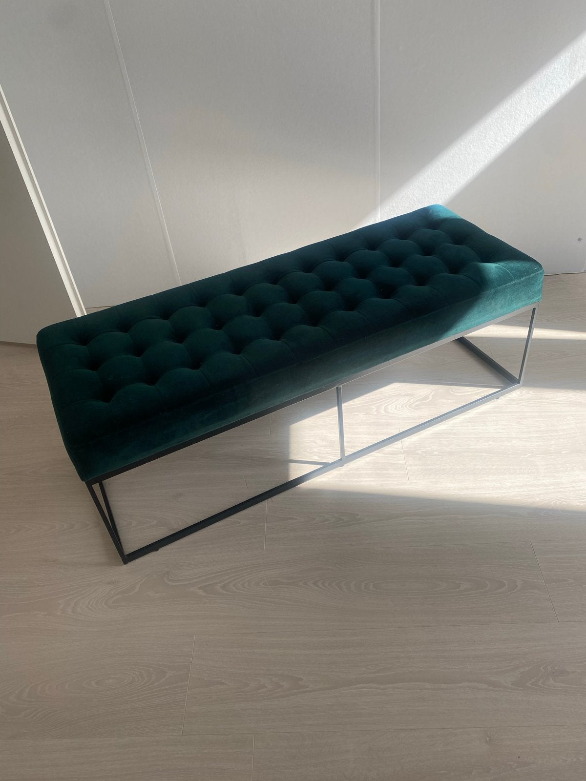Luxe fluwelen bankje/poef - 120x45x40 cm, Huis en Inrichting, Ophalen, Zo goed als nieuw, Overige kleuren, Stof