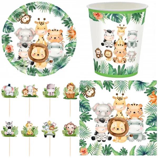 Ballonnen en slinger set Happy Birthday Jungle Fun