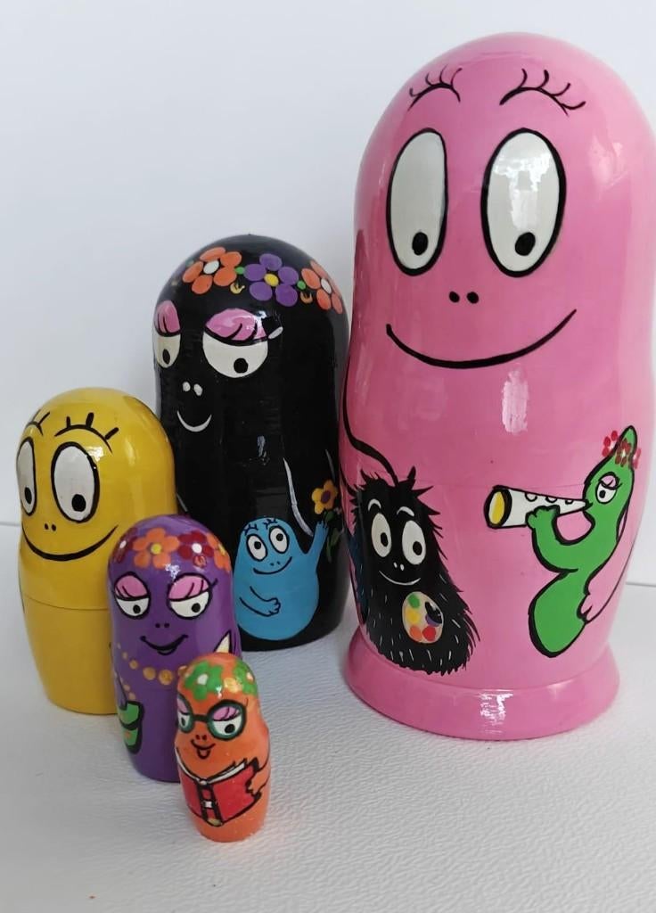 Parbapapa unieke poppetjes 5 in 1 set, eigen ontwerp., Verzamelen, Poppetjes en Figuurtjes, Nieuw, Ophalen of Verzenden