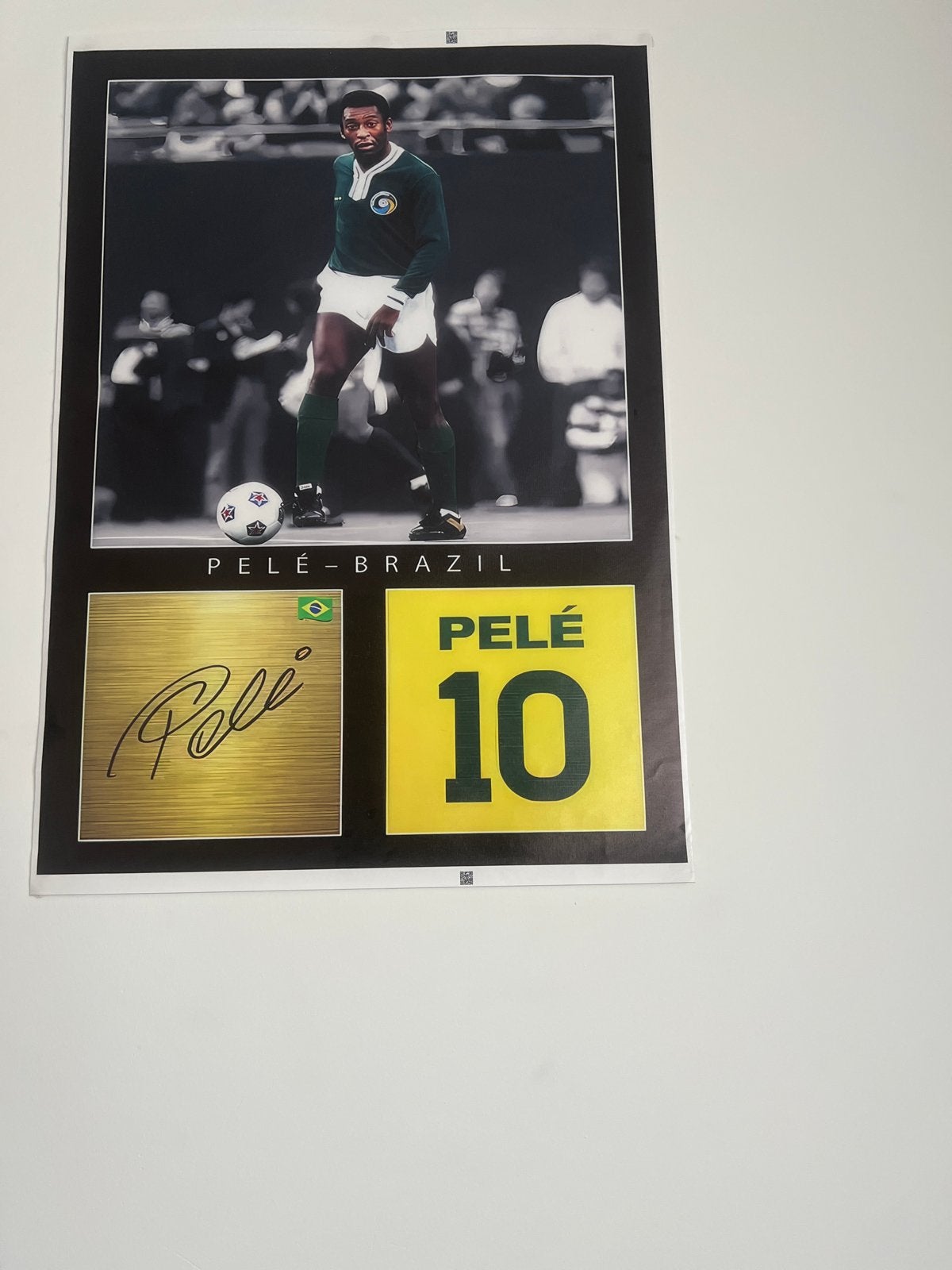 Pelé - Brazilië Voetbal Poster - Legendarische Speler, Ophalen of Verzenden, Zo goed als nieuw, Buitenlandse clubs, Poster, Plaatje of Sticker
