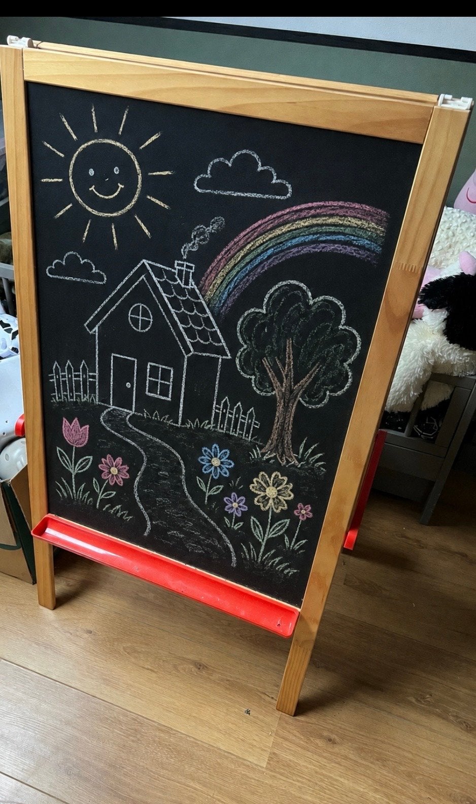 IKEA kindertekenbord schoolbord hout voor kinderen, Ophalen, Zo goed als nieuw, Knutselen