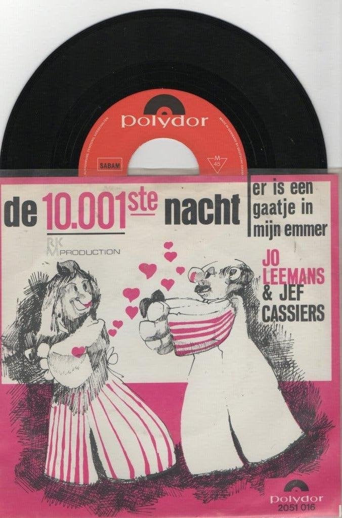 Jo Leemans, Jef Cassiers – De 10.001 ste Nacht, Cd's en Dvd's, Vinyl | Nederlandstalig, Ophalen of Verzenden, Gebruikt, 7 inch