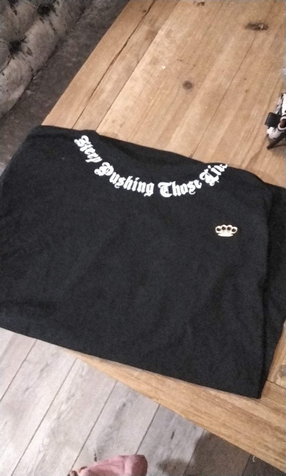 Zwart T-shirt met 'Mi Vida Loca' opdruk en boksbeugel, Onbekend, Zwart, Overige maten, Ophalen of Verzenden