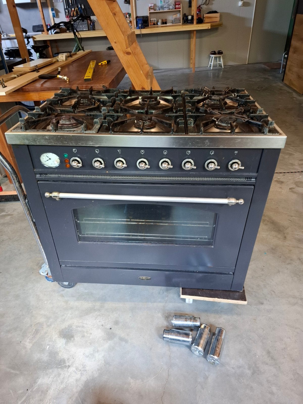 Boretti Gasfornuis met Electrische oven - 90x75x60 cm, Ophalen, Gebruikt, 60 cm of meer, Gas