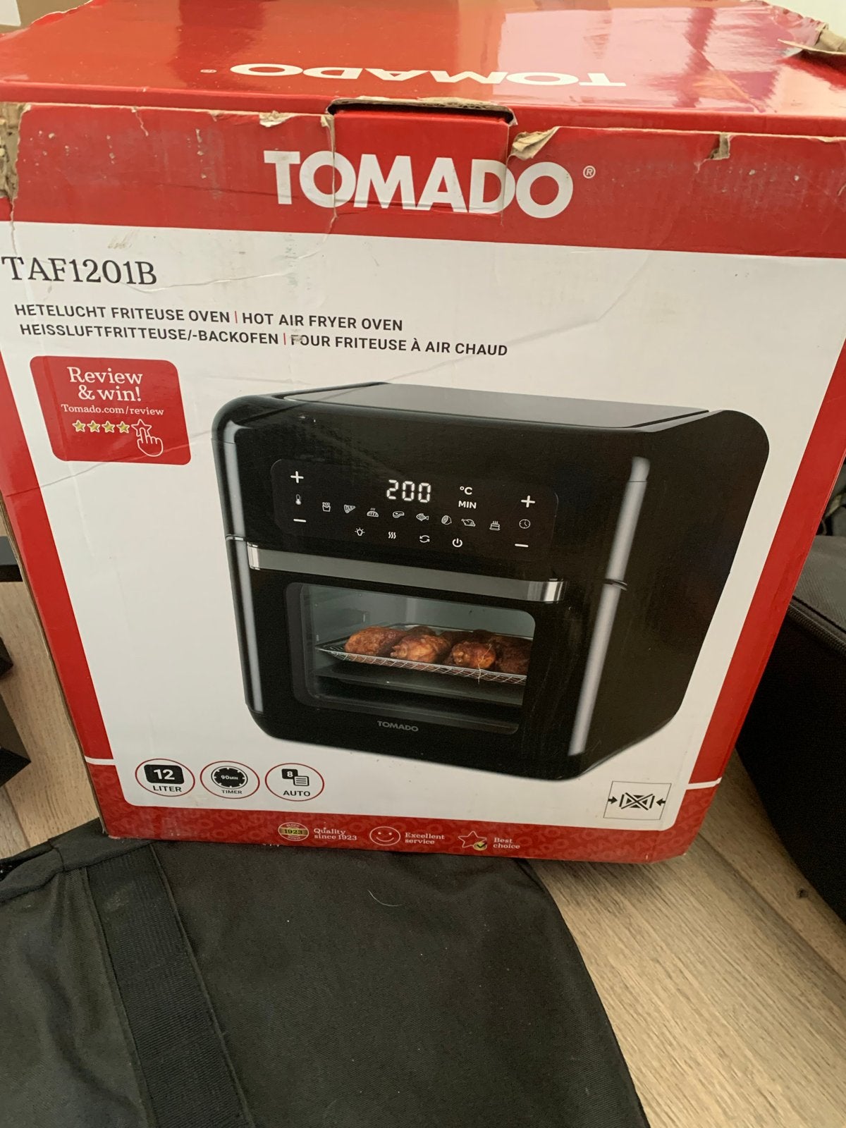 Tomado TAF1201B Airfryer Oven - Hetelucht friteuse - 12 lite, Ophalen of Verzenden, Nieuw, Airfryer, 1500 gram of meer
