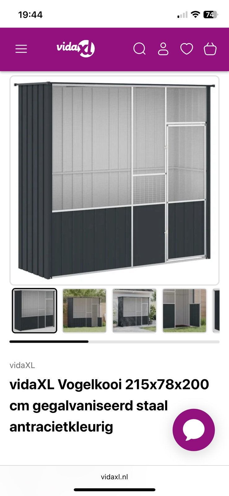 Mooie grote volière, Dieren en Toebehoren, Ophalen of Verzenden, Zo goed als nieuw, Aluminium, Volière