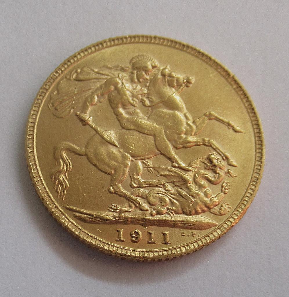 Great Britain 1 sovereign 1911, Verzenden, Overige landen, Goud