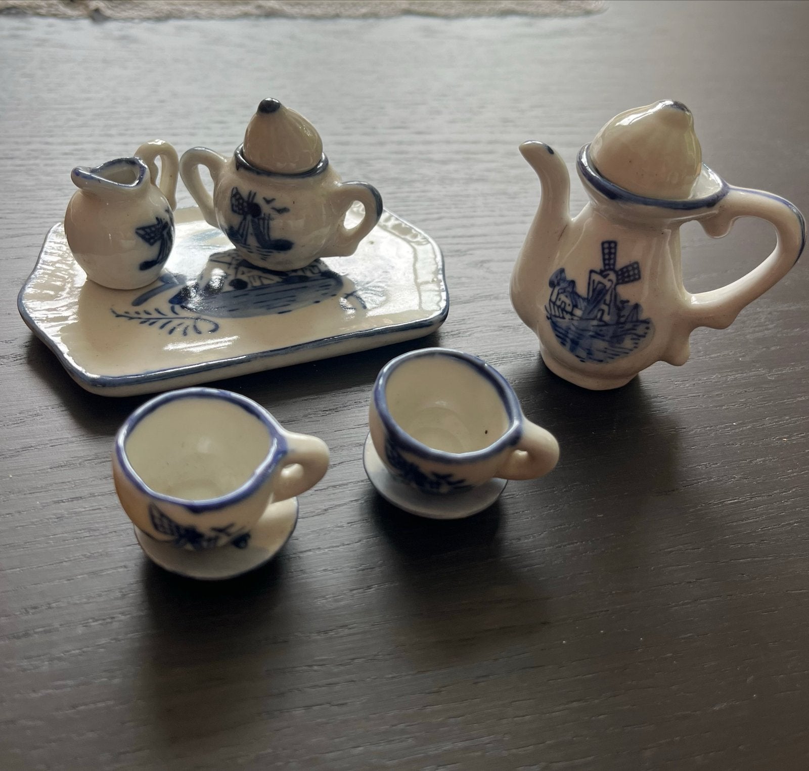 Delfts Blauw miniatuur theeserviesje, 7-delig, Ophalen of Verzenden