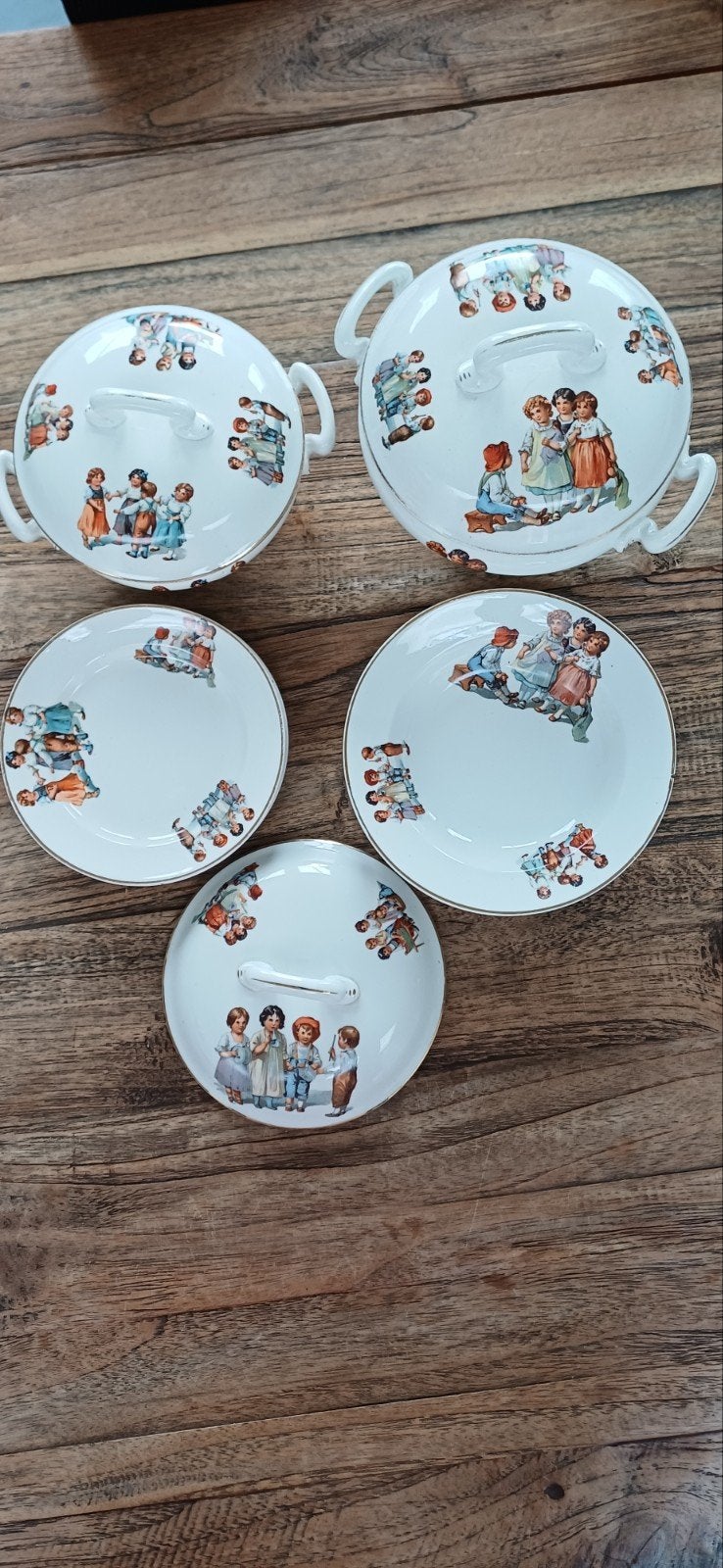 societe ceramique maestricht kinderservies spelende kinderen, Ophalen of Verzenden