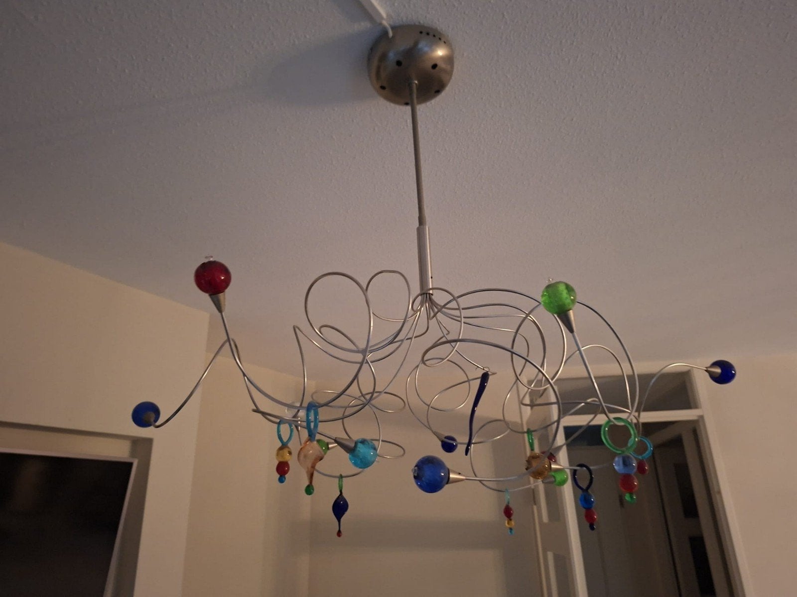HARCO LOOR STRAWBERRY Design Hanglamp - 12 Murano Bollen, Ophalen, Gebruikt, Overige fittingen, Glas