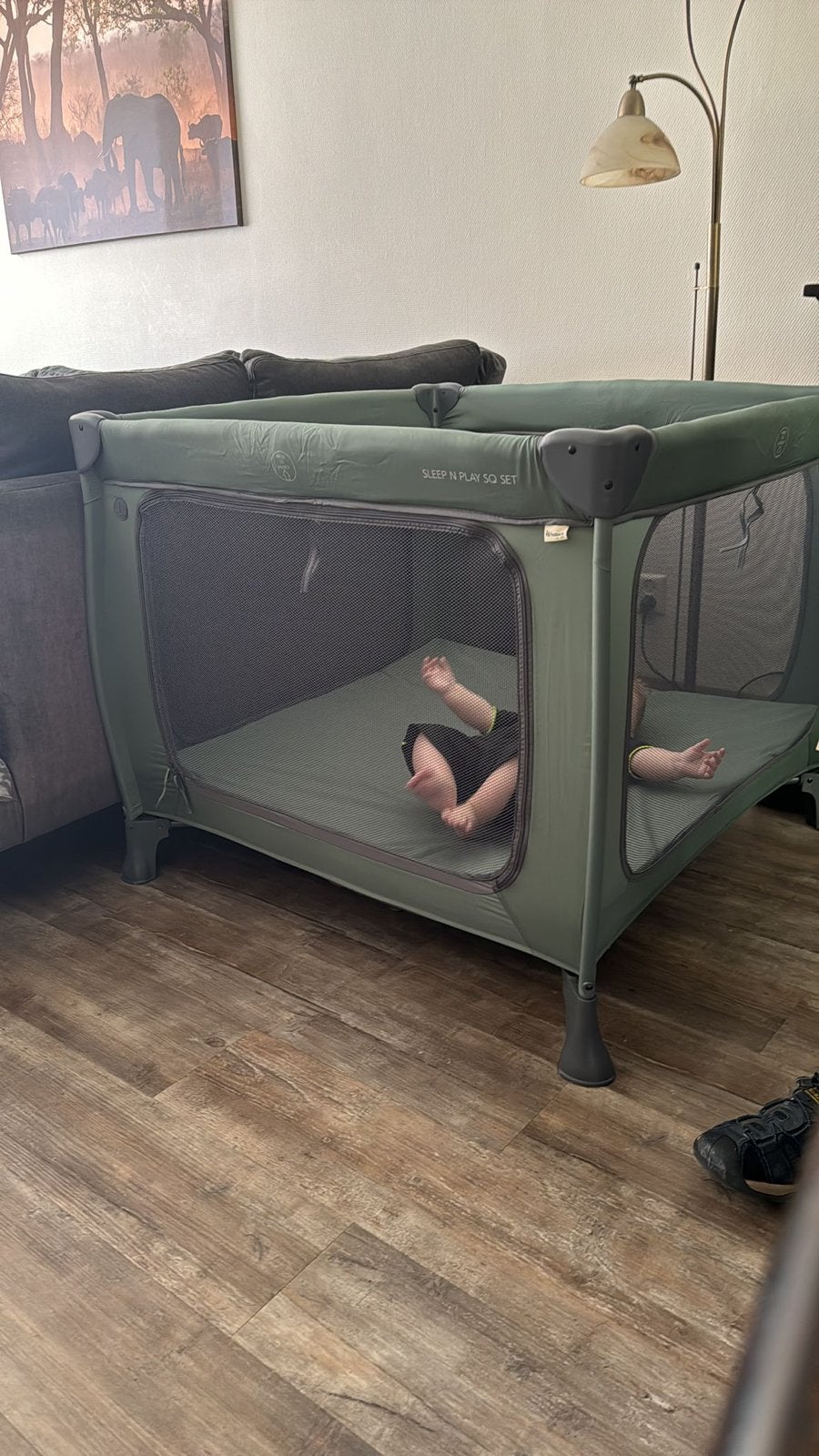 Hauck Sleep N Play SQ Set - Campingbedje - Dark Green, Ophalen, Zo goed als nieuw, Reisbedje
