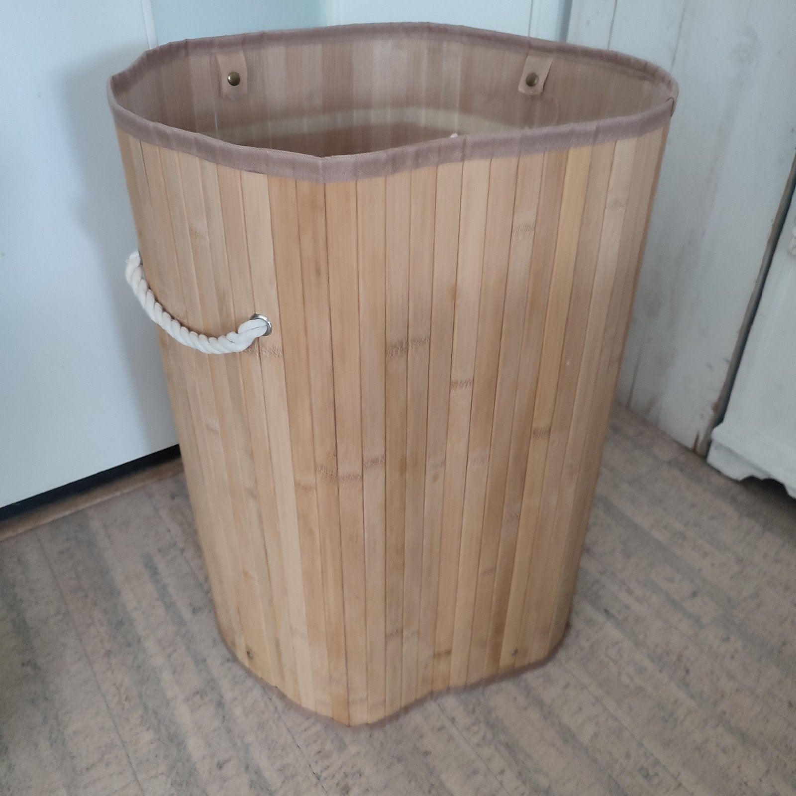 Bamboe Wasmand onderdeel : ombouw - Naturel, Huis en Inrichting, Met handvatten, Mand, Rond, Ophalen of Verzenden