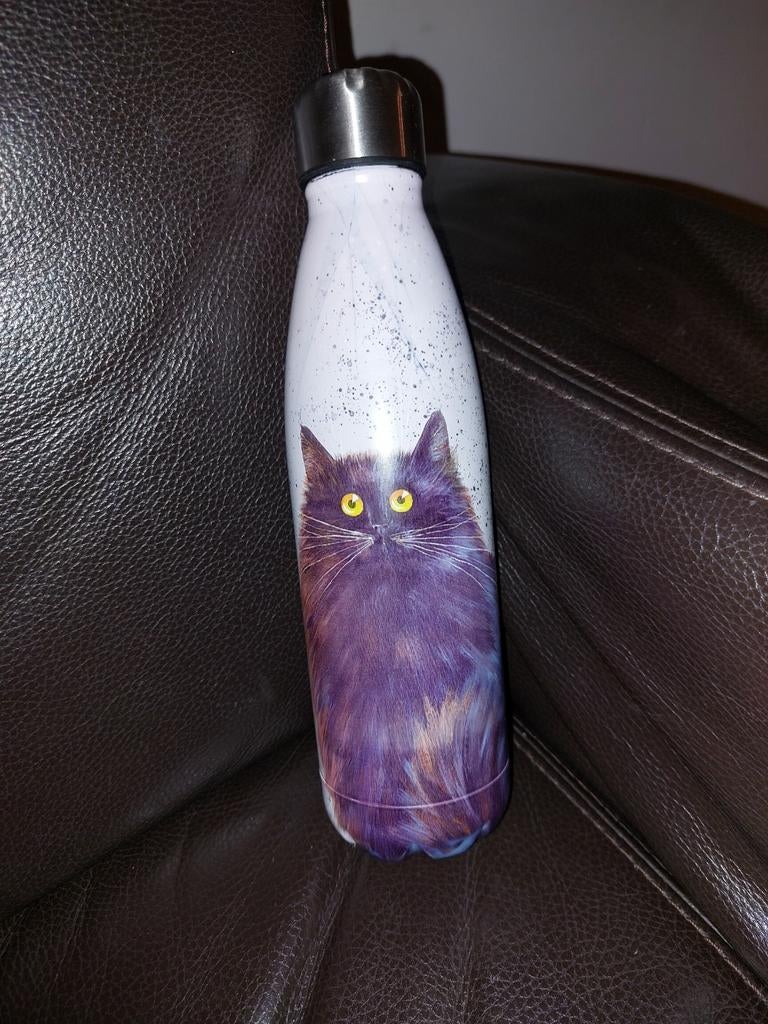 Waterfles met kattenprint - Kim Haskins design, Ophalen of Verzenden, Zo goed als nieuw
