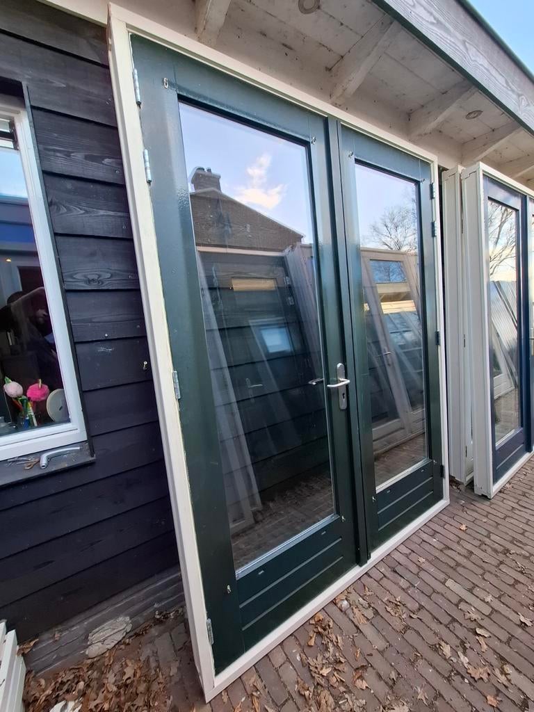 Openslaande tuindeuren dubbel glas deuren terrasdeuren pui, Ophalen, Deurkozijn, 225 cm of meer, Zo goed als nieuw