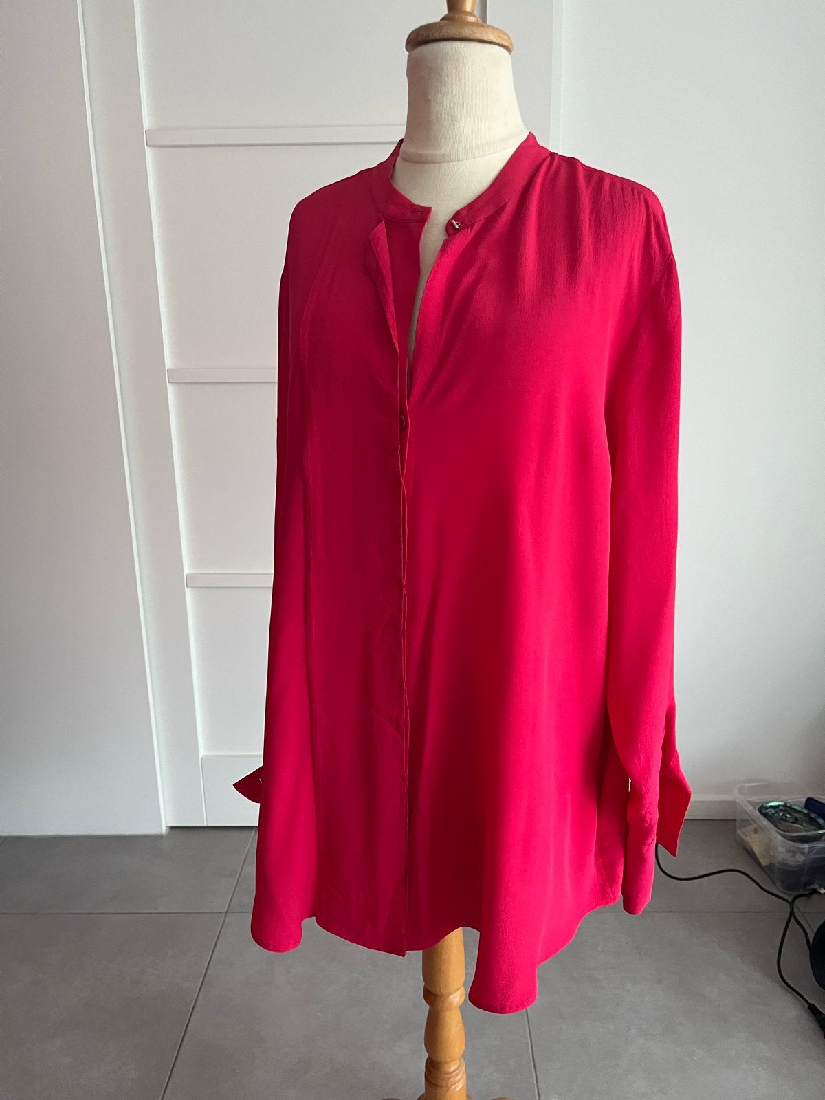 Riani zijden Fuchsia Blouse - Elegant en Comfortabel 42, Ophalen of Verzenden, Zo goed als nieuw, Maat 38/40 (M), Roze