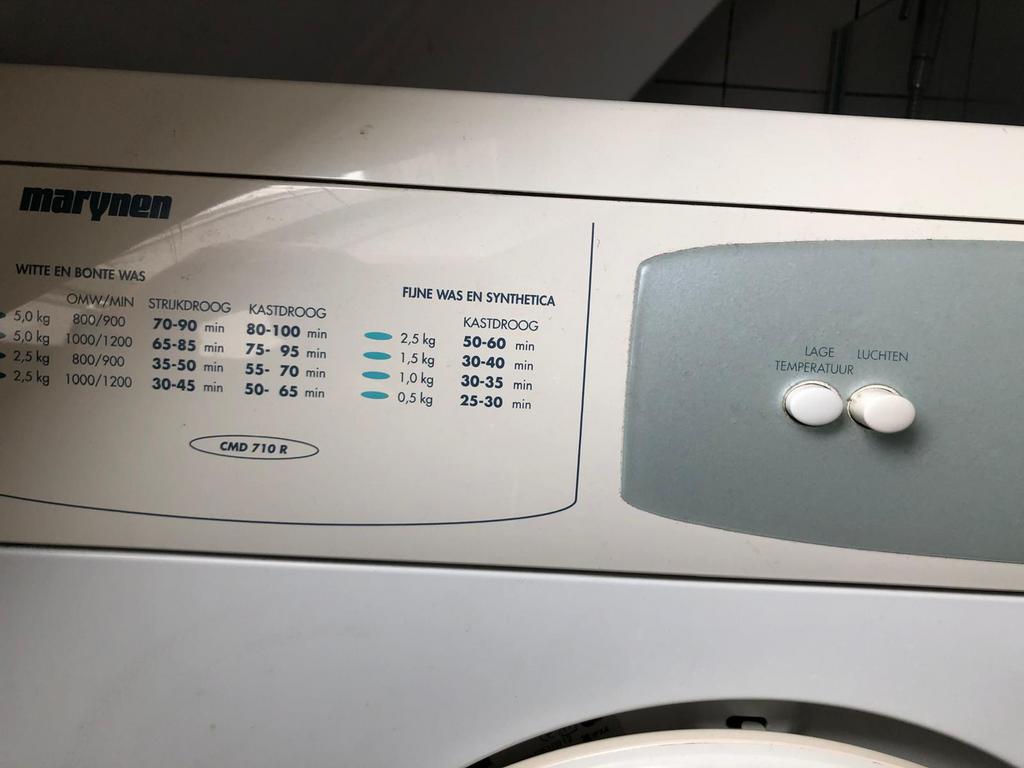 Wasdroger Marijnen, Gebruikt, Luchtafvoer, 4 tot 6 kg, Ophalen of Verzenden