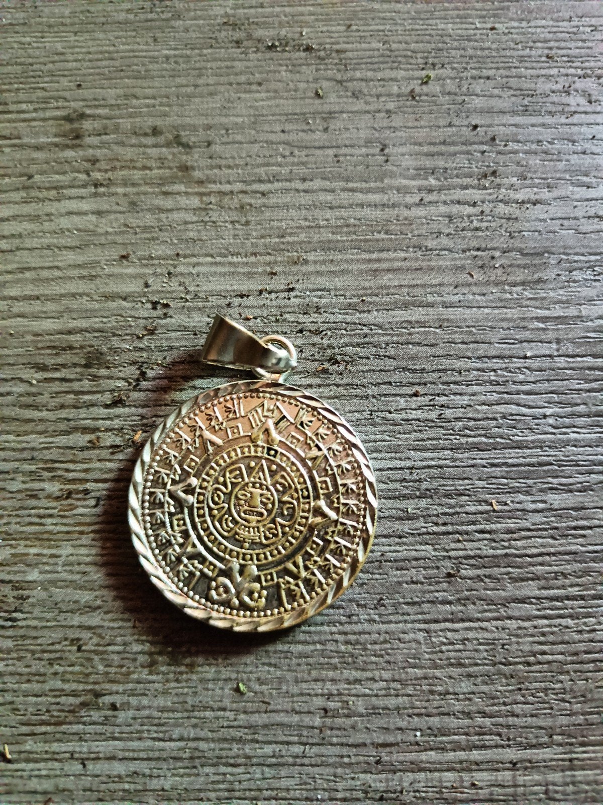 Zilveren Azteekse Kalender Hanger, Sieraden, Tassen en Uiterlijk, Kettinghangers, Ophalen of Verzenden