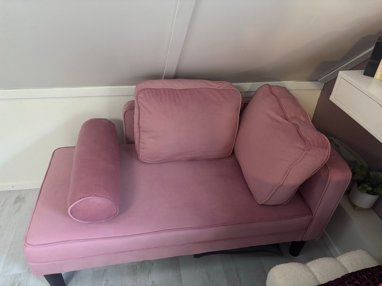 Zo goed als nieuwe VidaXL Chaise longue fluweel roze, Ophalen, Eenpersoons, Minder dan 75 cm, Zo goed als nieuw