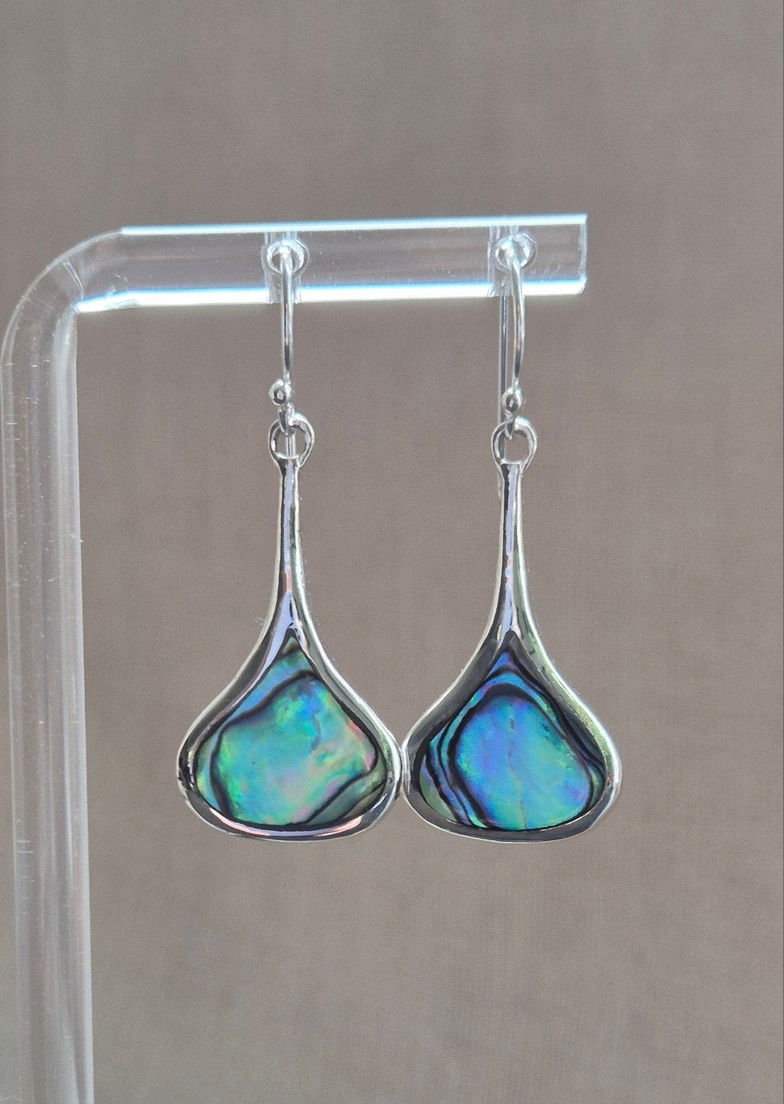 Zilveren oorhangers met Abalone, Hangers, Blauw, Nieuw, Ophalen of Verzenden