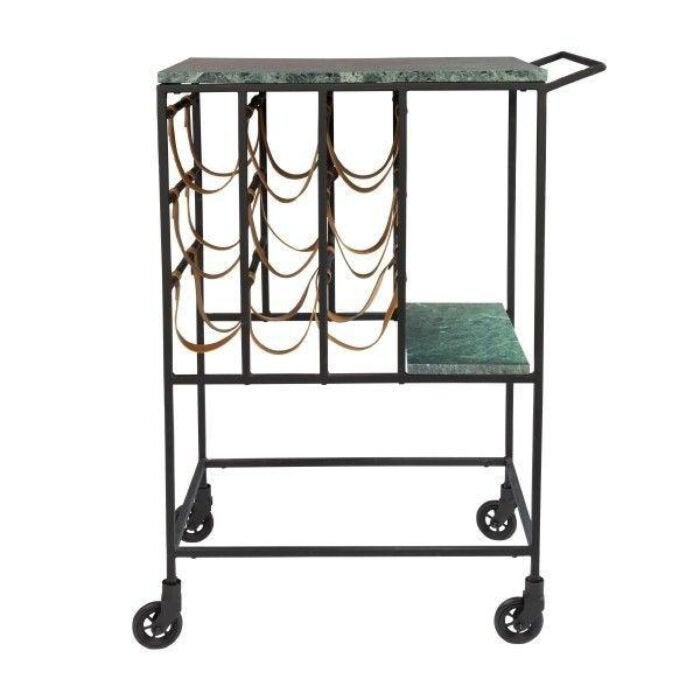 Dutchbone Mil serving trolley NIEUW!, Overige materialen, 5 tot 15 flessen, Nieuw, Ophalen of Verzenden