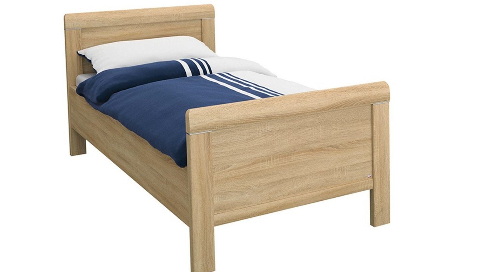 2x Eenpersoonsbed 90x210 Sonoma eiken met hoge instap TEAB, Huis en Inrichting, Slaapkamer | Bedden, Ophalen, Gebruikt, 90 cm