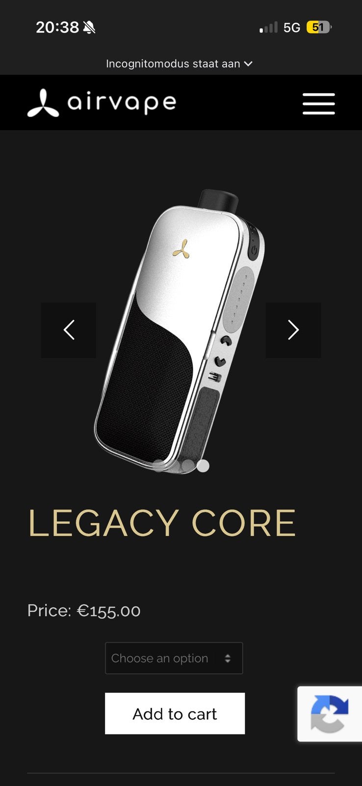 legacy core airvapes €30 per stuk, Ophalen, Nieuw