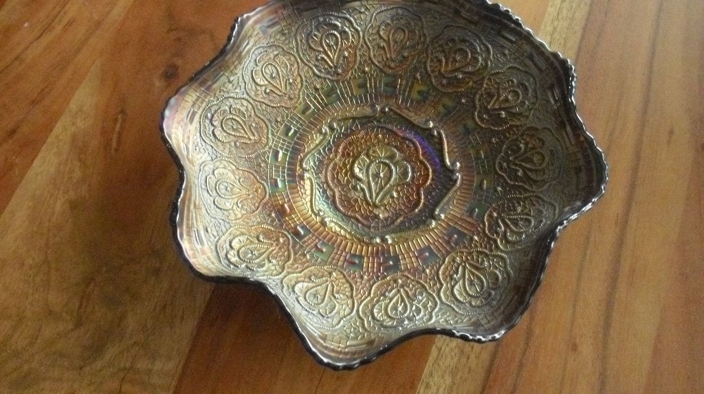 Fenton art glass Perzisch medaillon kom, Ophalen of Verzenden