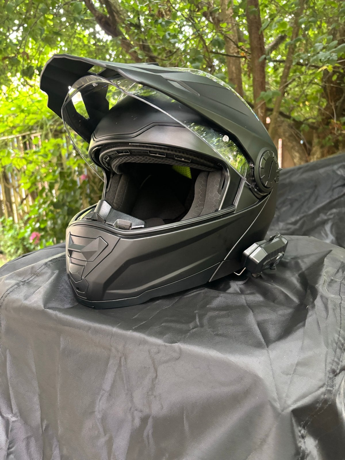 VINZ Systeemhelm , Bluetooth Geluidssysteem - Goed als nieuw, Motoren, Kleding | Motorhelmen, Systeemhelm, Heren, Tweedehands