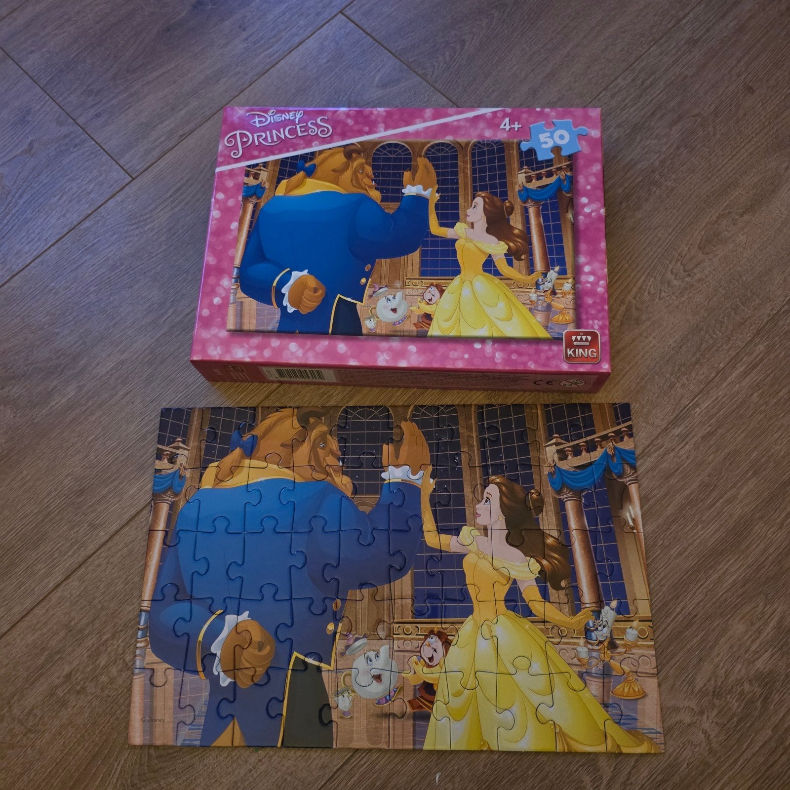 Disney Princess Belle en het Beest puzzel (50 stukjes), Ophalen of Verzenden, 10 tot 50 stukjes, Gebruikt, 4 tot 6 jaar