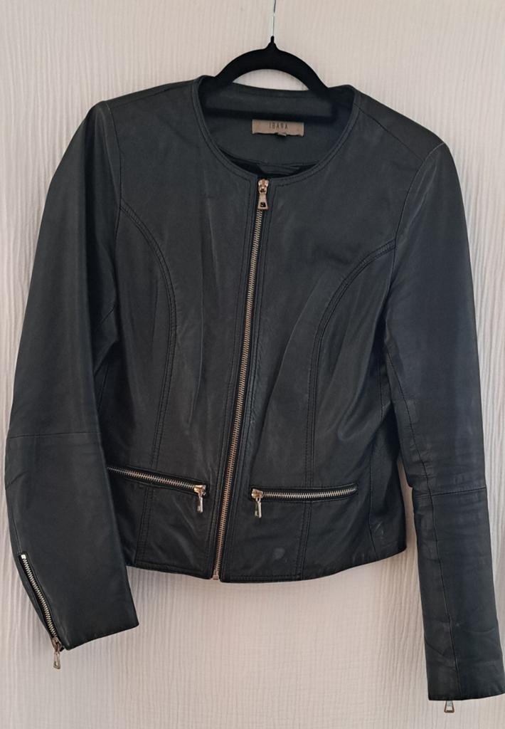 Ibania Leren Jas Zwart Maat 40, Kleding | Dames, Maat 38/40 (M), Zwart, IBANA, Ophalen of Verzenden