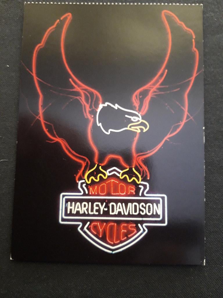 Ansichtkaart Harley Davidson - embleem, Ophalen of Verzenden, 1940 tot 1960, Ongelopen, Voertuig