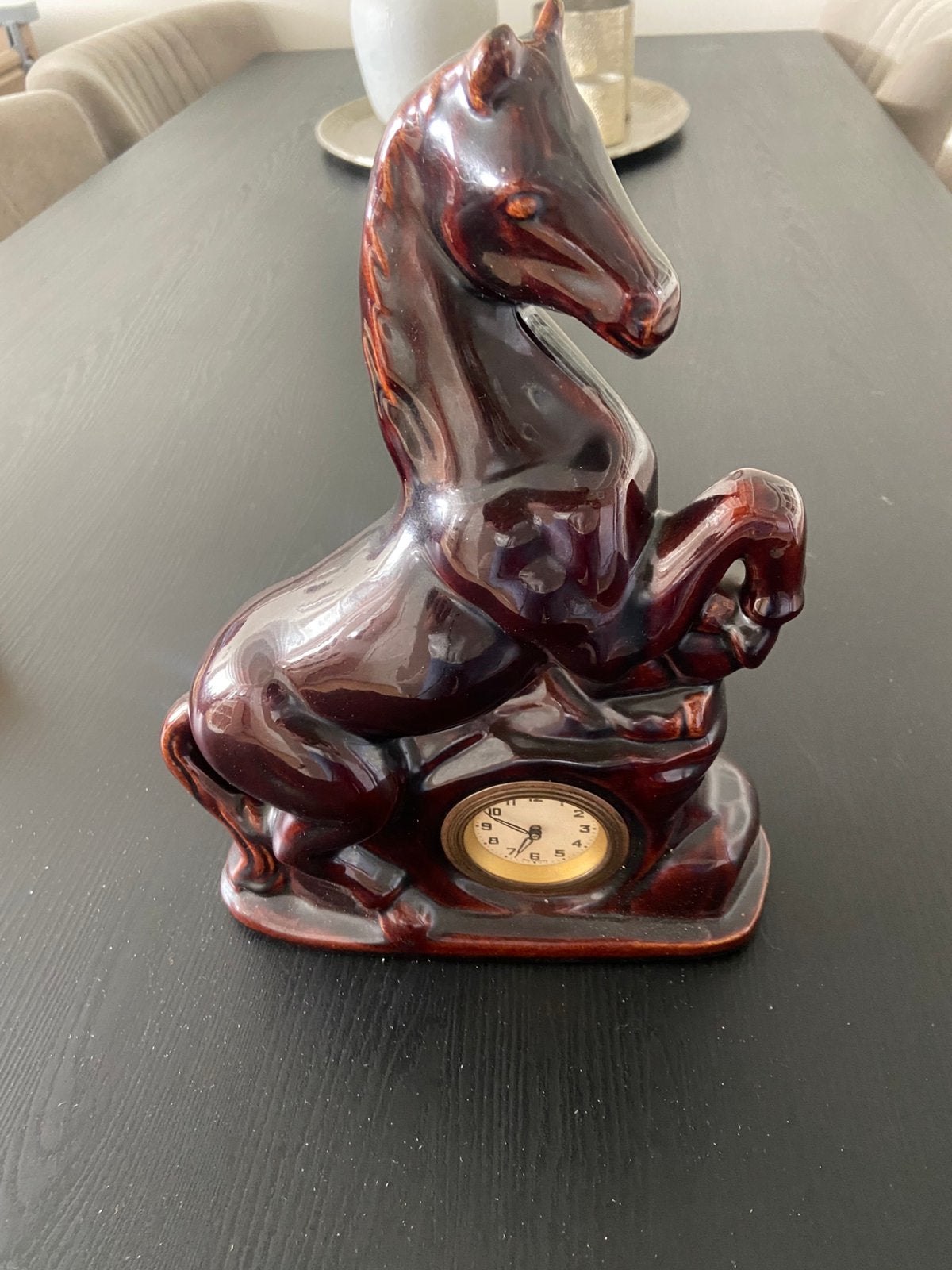 Schoorsteenmantel klokje vorm paard, Ophalen of Verzenden