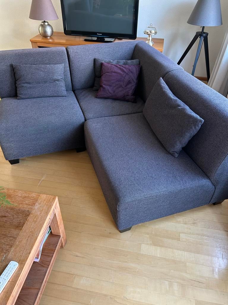 Montel hoekbank grijs, Ophalen, Gebruikt, Overige maten, 150 tot 200 cm