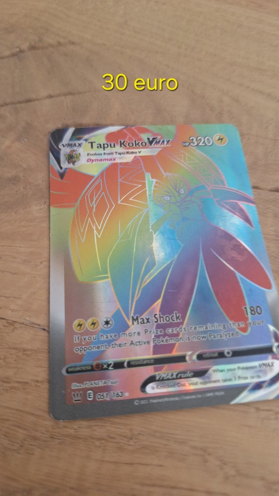 Pokémon kaarten - VMAX, GX, EX, Full Art, Ophalen of Verzenden, Zo goed als nieuw, Losse kaart