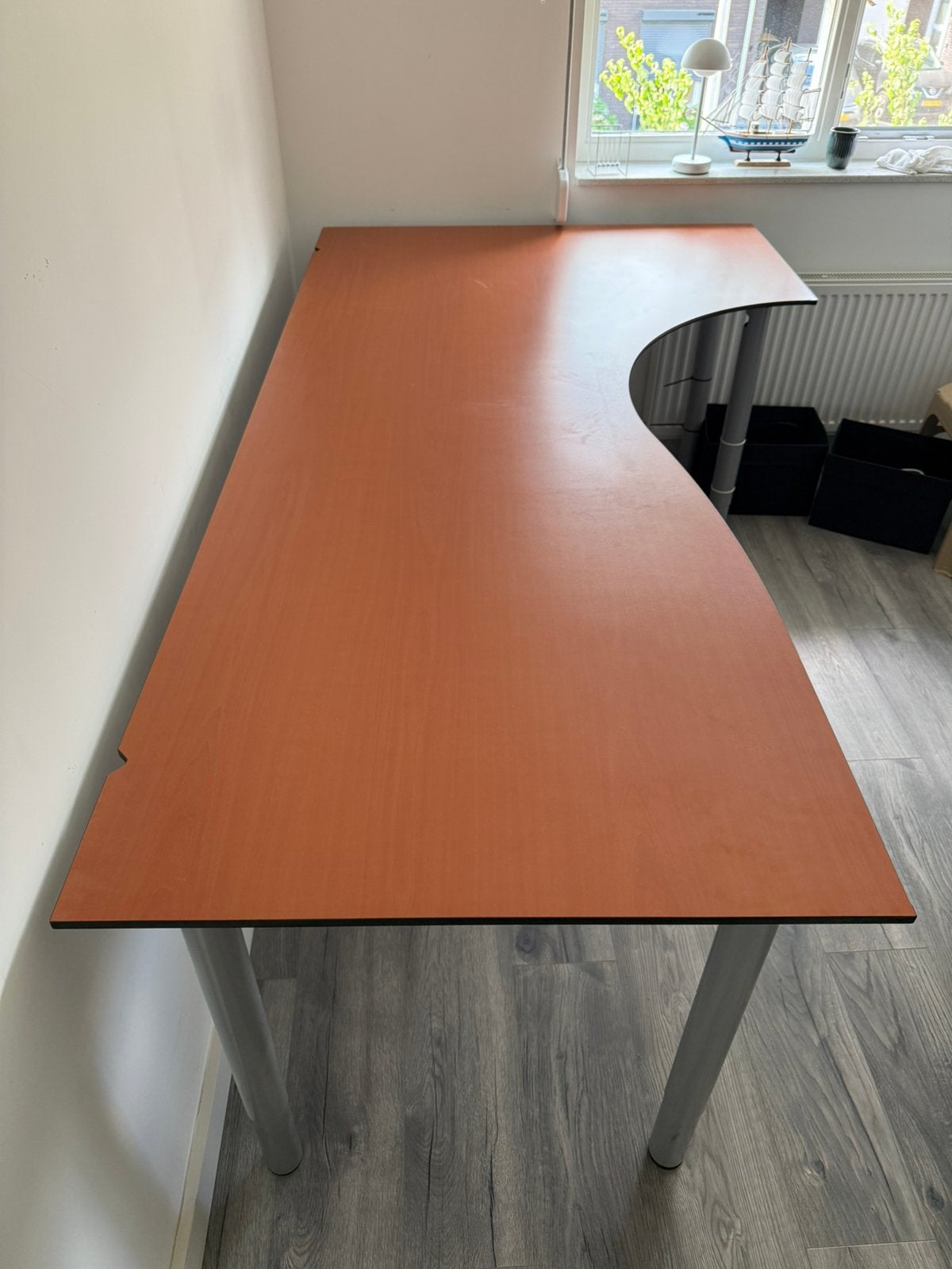 Bureau 220 x 120, Ophalen, 120 cm, Hout, Bruin