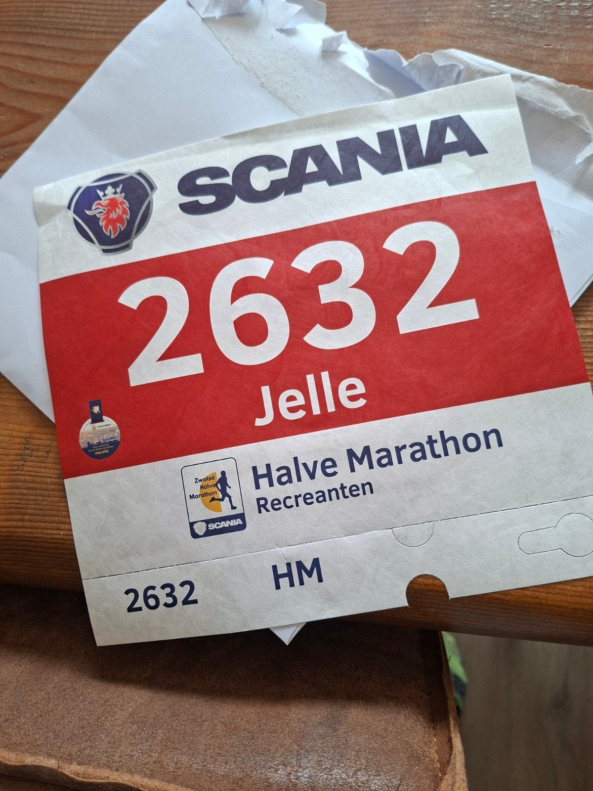Startnummer Halve Marathon Zwolle - Scania 2632 Jelle, Ophalen of Verzenden, Nieuw, Overige typen, Overige merken