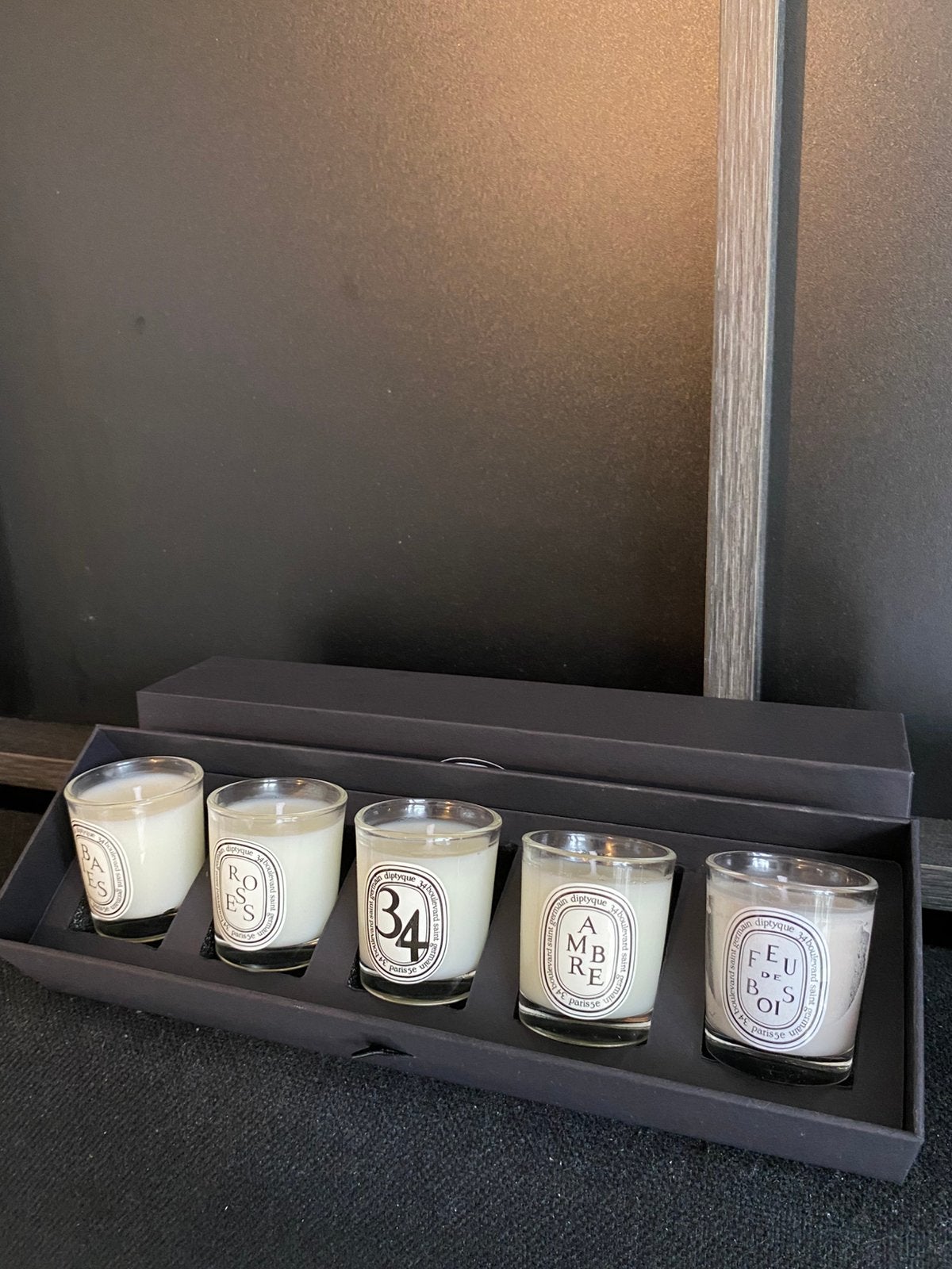Diptyque mini geurkaars set, Huis en Inrichting, Ophalen of Verzenden, Zo goed als nieuw