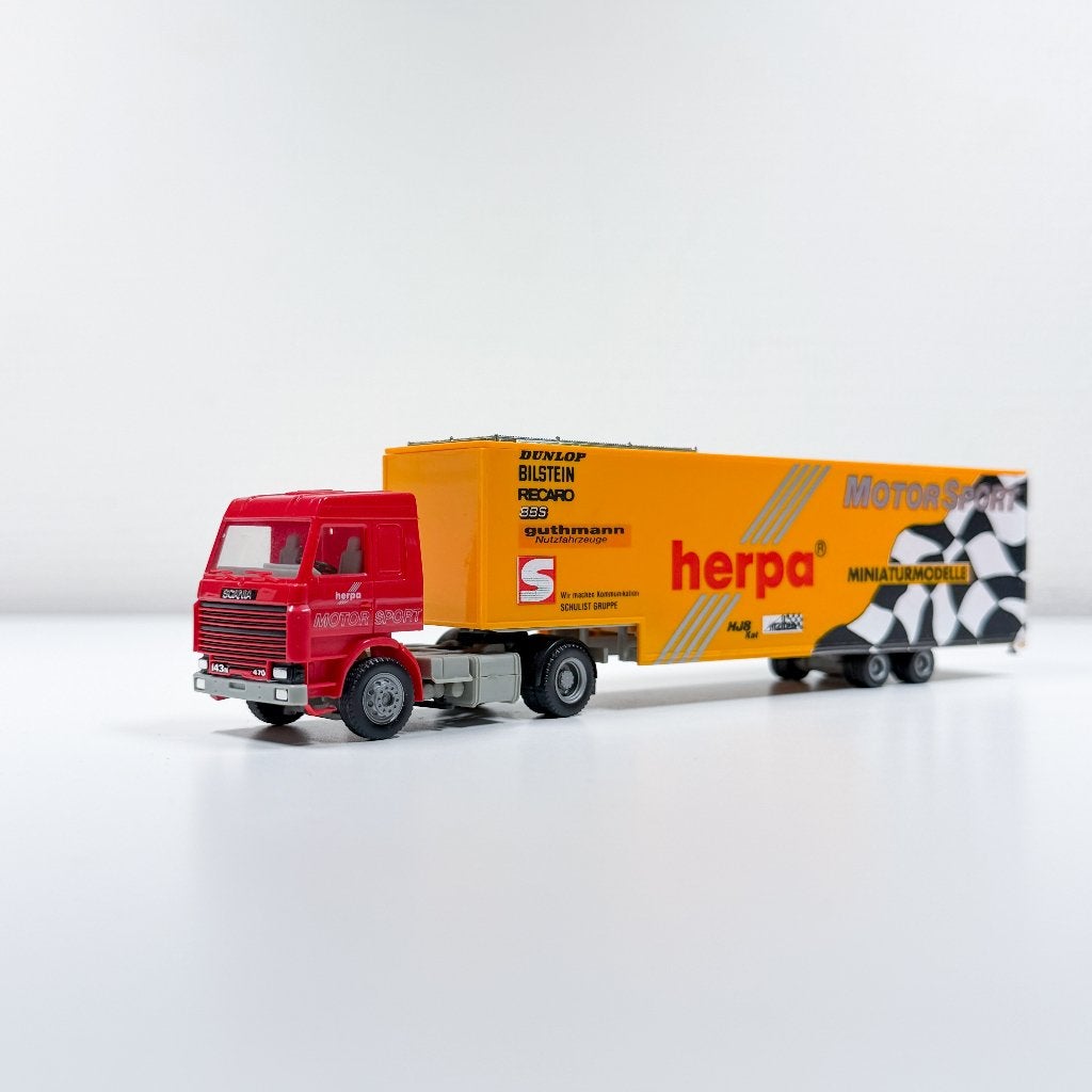 Herpa Scania Motor Sport, Ophalen of Verzenden, Zo goed als nieuw, Bus of Vrachtwagen, Herpa
