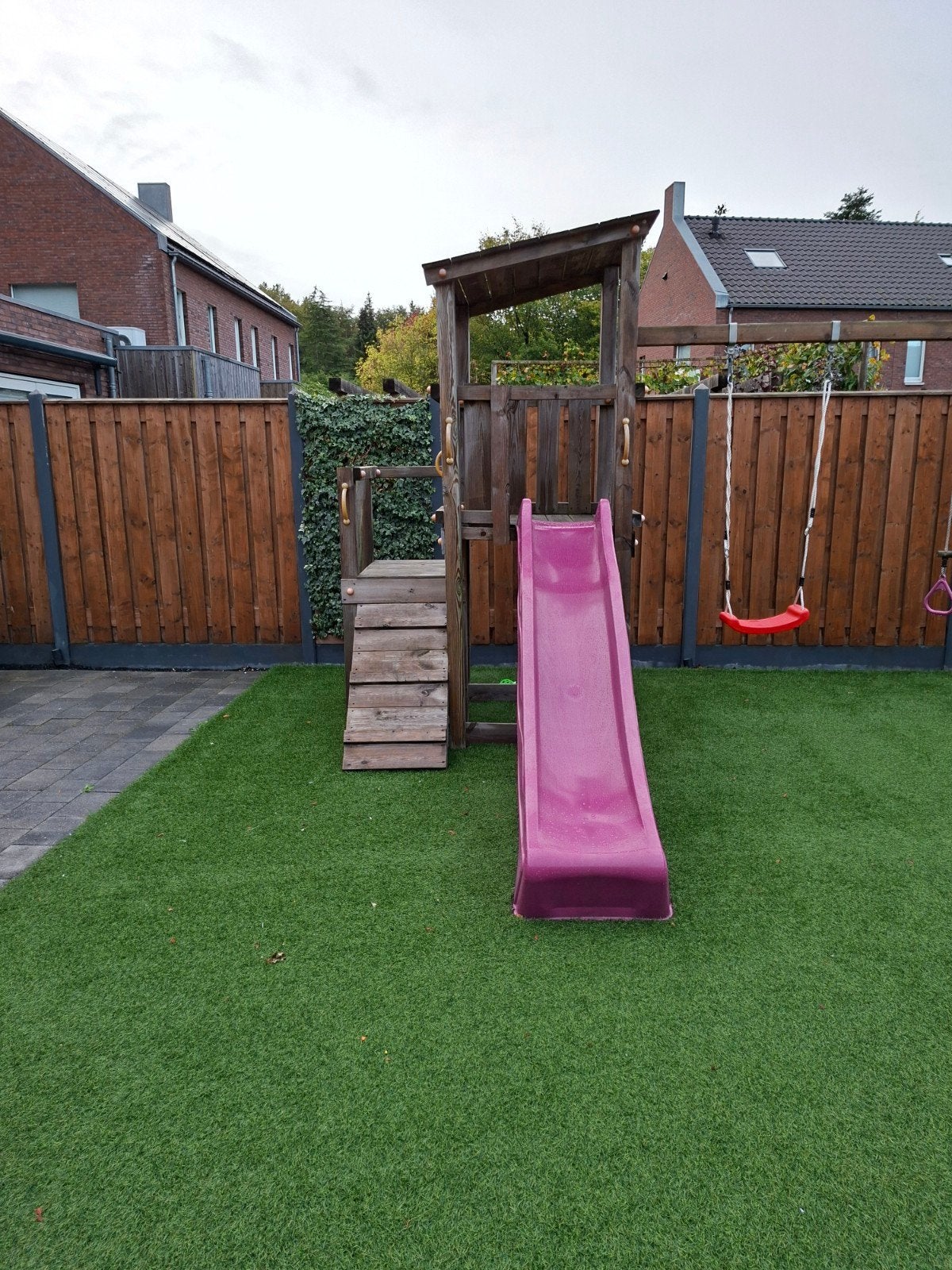 Houten speeltoestel met glijbaan zonder schommel, Kinderen en Baby's, Ophalen, Gebruikt, Glijbaan