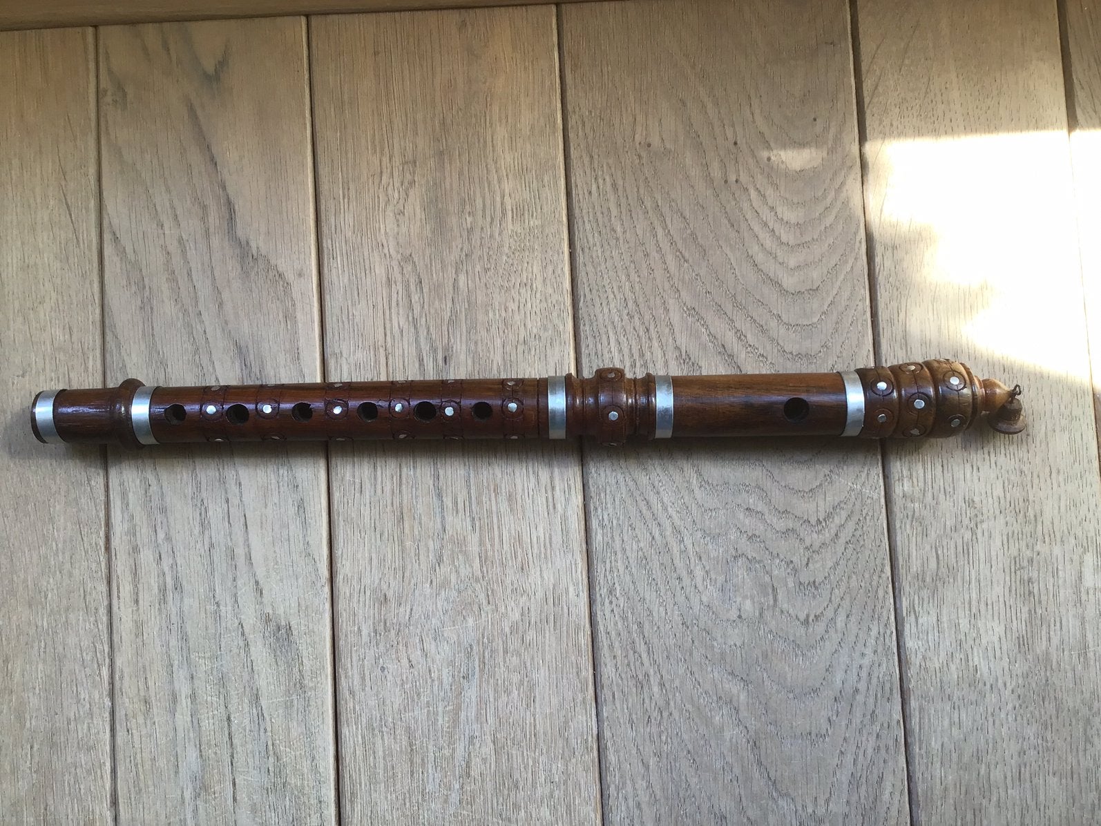 Bansari dwarsfluit van hout uit Nepal., Muziek en Instrumenten, Blaasinstrumenten | Dwarsfluiten en Piccolo's, Gebruikt, Ophalen of Verzenden